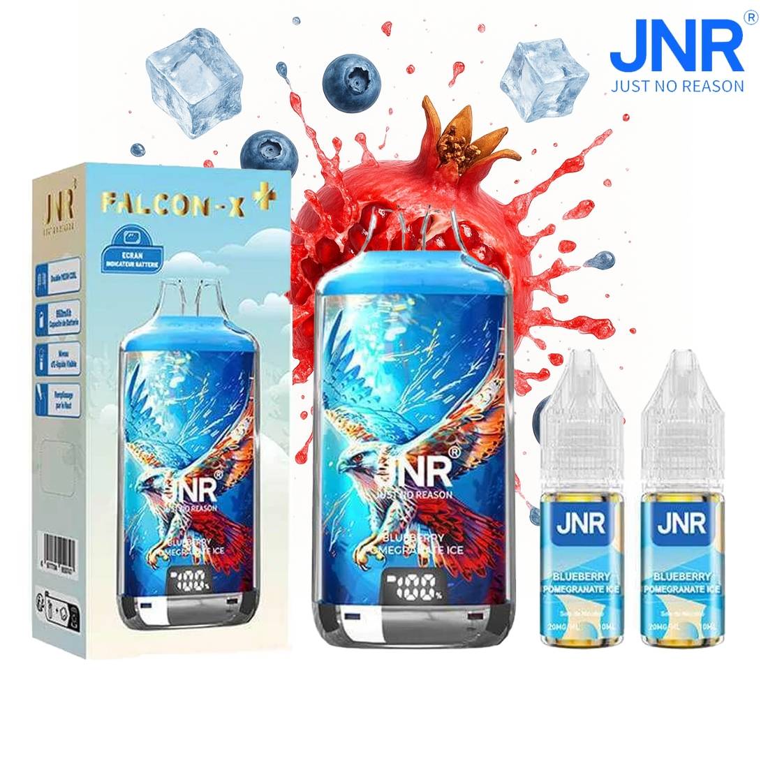 PUFF JNR FALCON-X PLUS BLUEBERRY POMEGRANATE 20MG 28000 PUFFS