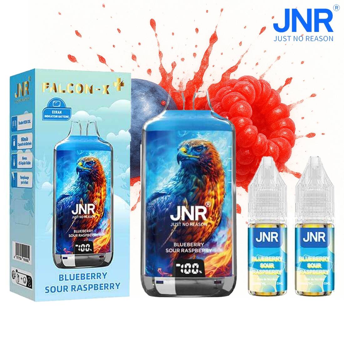 PUFF JNR FALCON-X PLUS BLUEBERRY SOUR RASPBERRY 20MG 28000 PUFFS