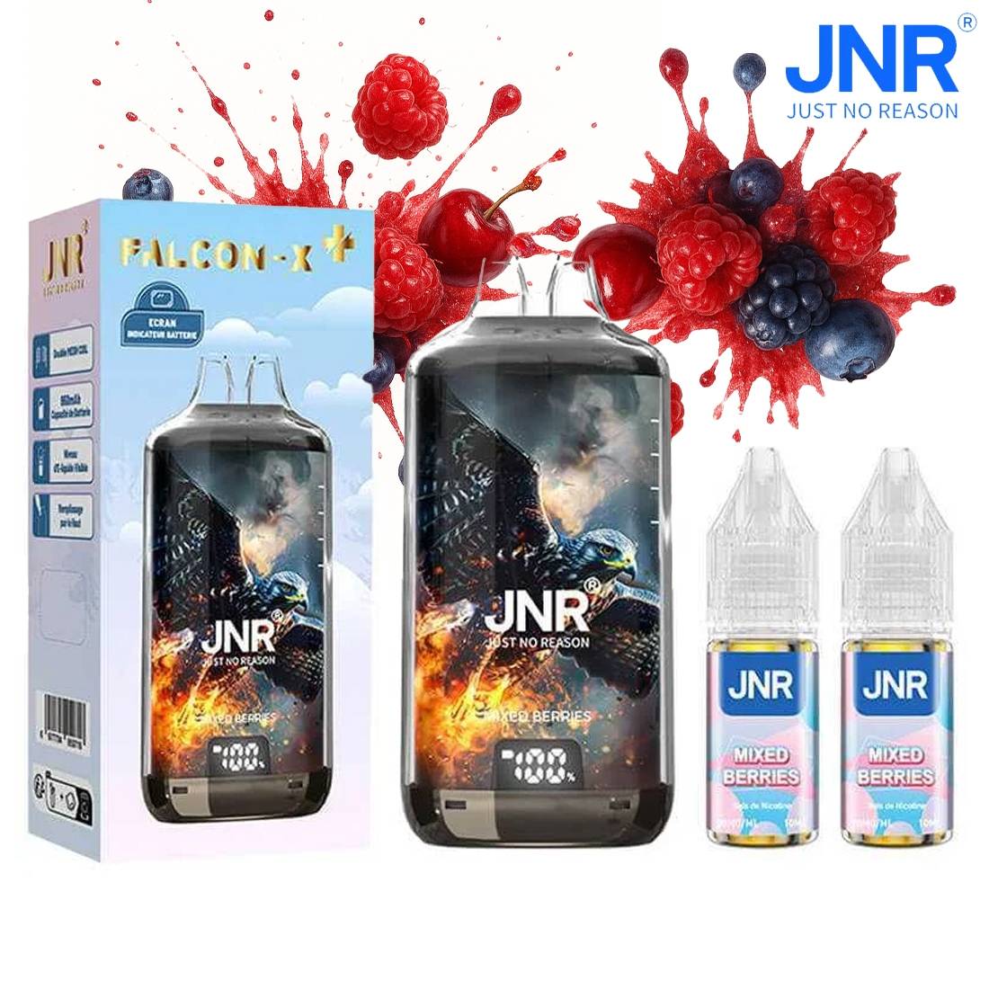 PUFF JNR FALCON‑X PLUS MIXED BERRIES 20MG 28000 PUFFS