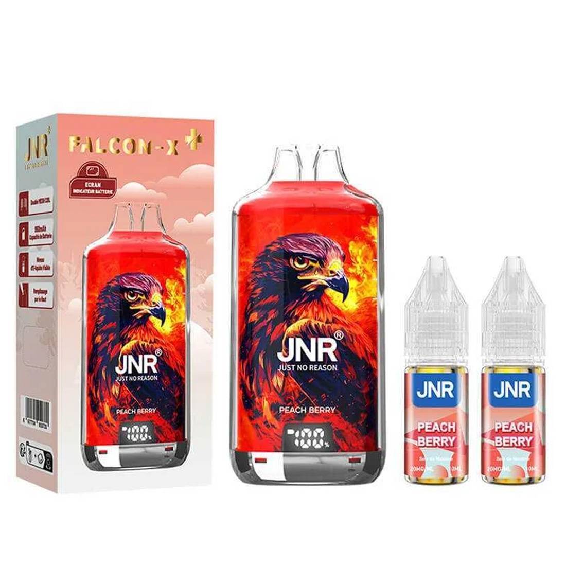 PUFF JNR FALCON-X PLUS PEACH BERRY 20MG 28000 PUFFS