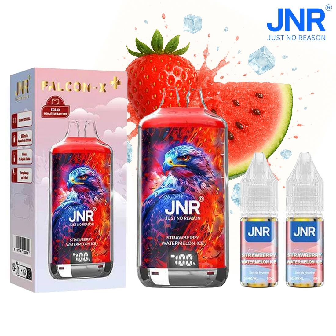 PUFF JNR FALCON-X PLUS STRAWBERRY WATERMELON ICE 20MG 28000 PUFFS