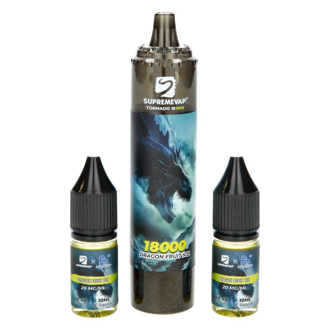 PUFF SUPREMVAP TORNADO FRUIT DU DRAGON ICE 18000 PUFFS - Disponible sur S  Factory !
