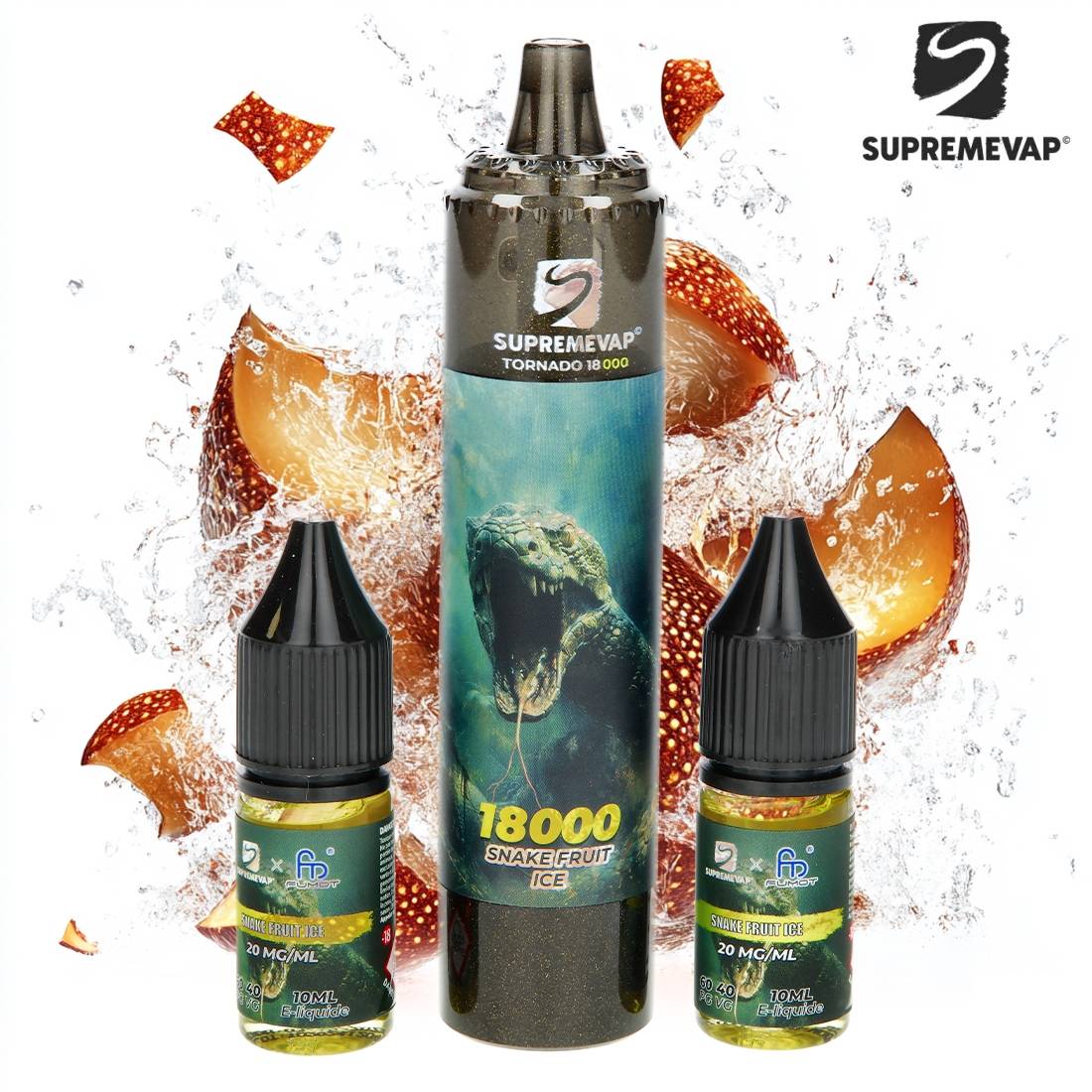 PUFF SUPREMVAP TORNADO SNAKE FRUIT ICE 18000 PUFFS