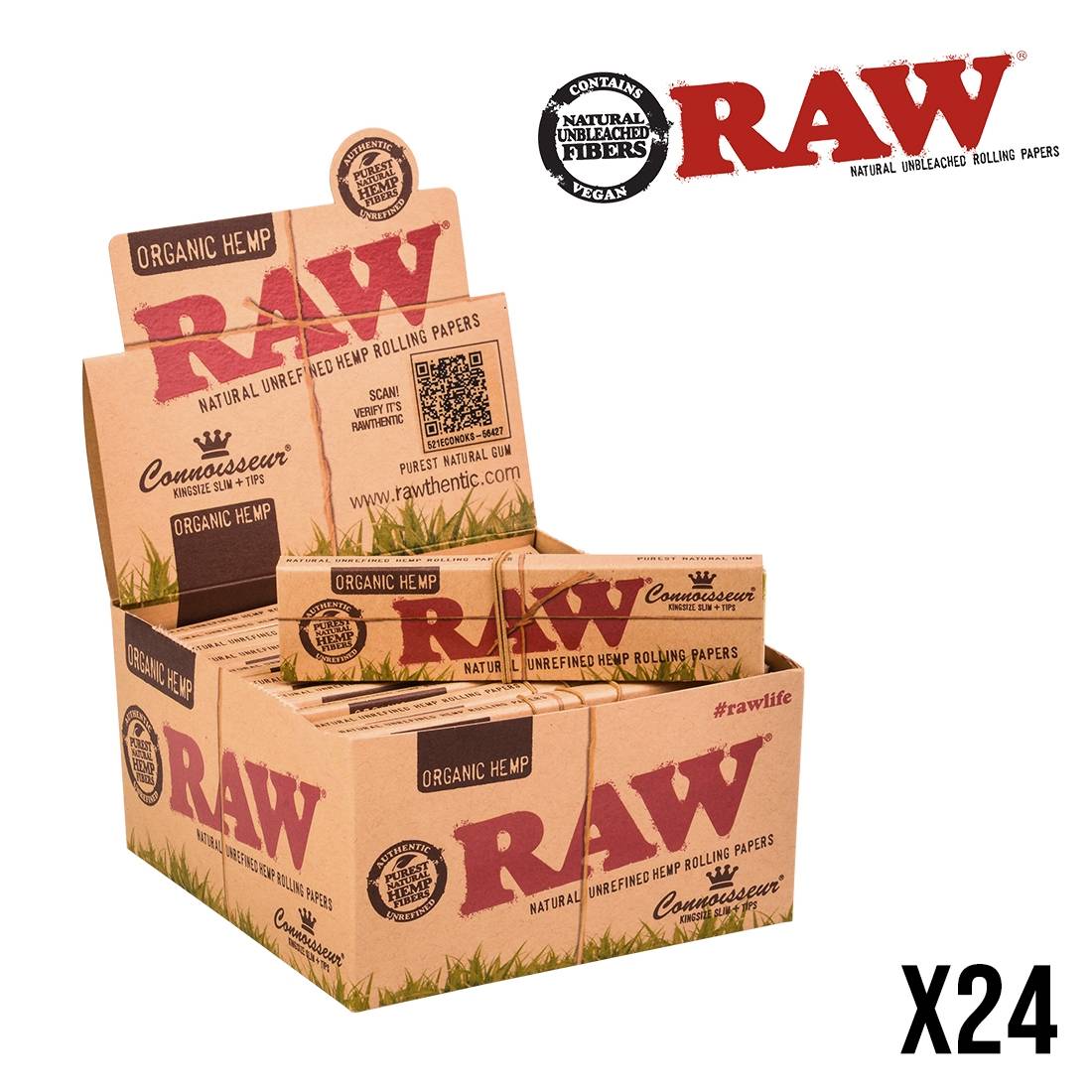 RAW ORGANIC SLIM + TIPS PAR 24