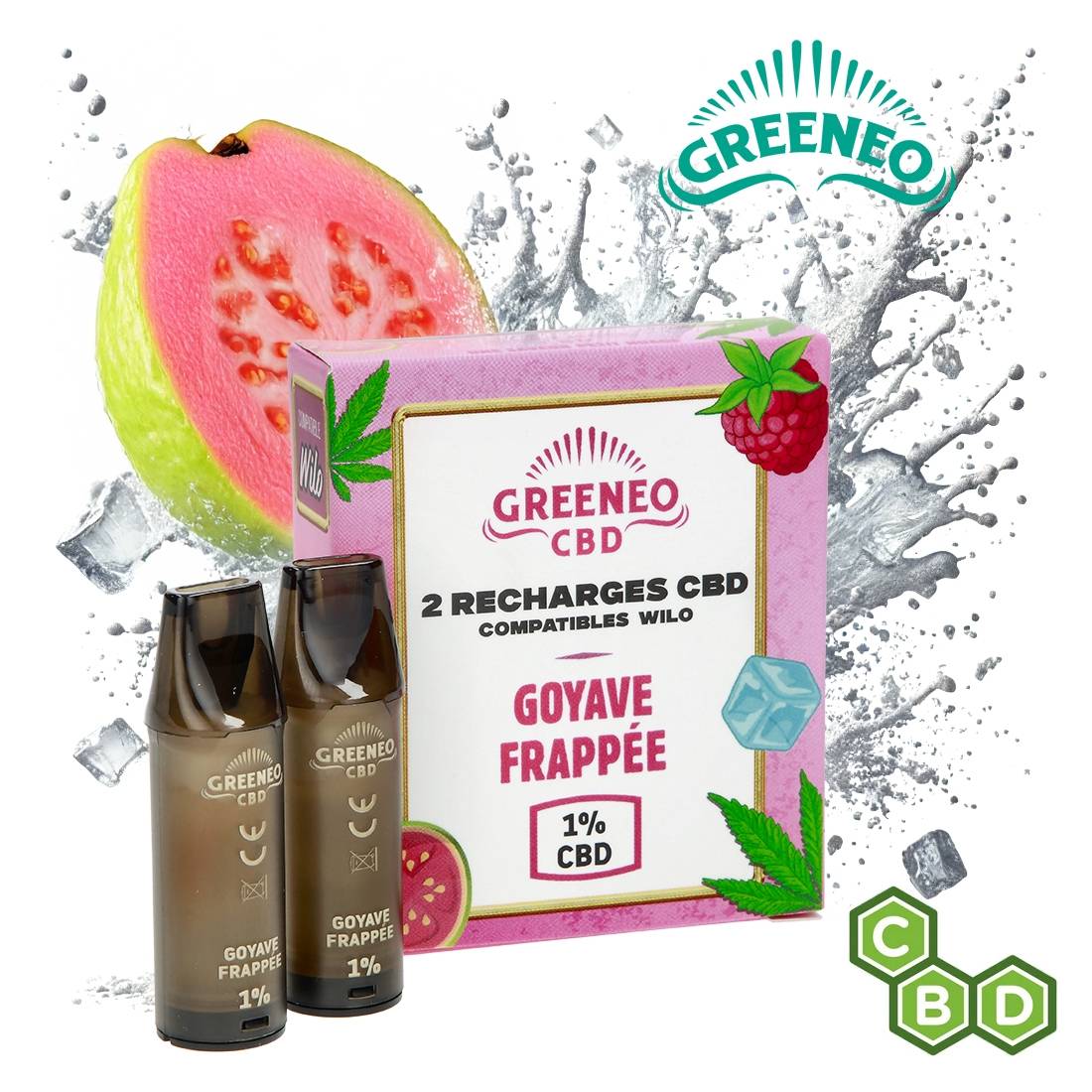 RECHARGES CBD POUR GREENEO X WILO GOYAVE FRAPPEE PAR 2