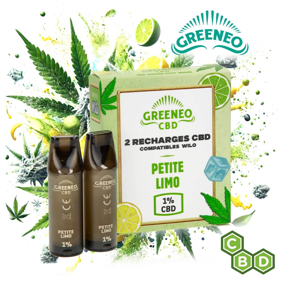 RECHARGES CBD POUR GREENEO X WILO PETITE LIMO PAR 2