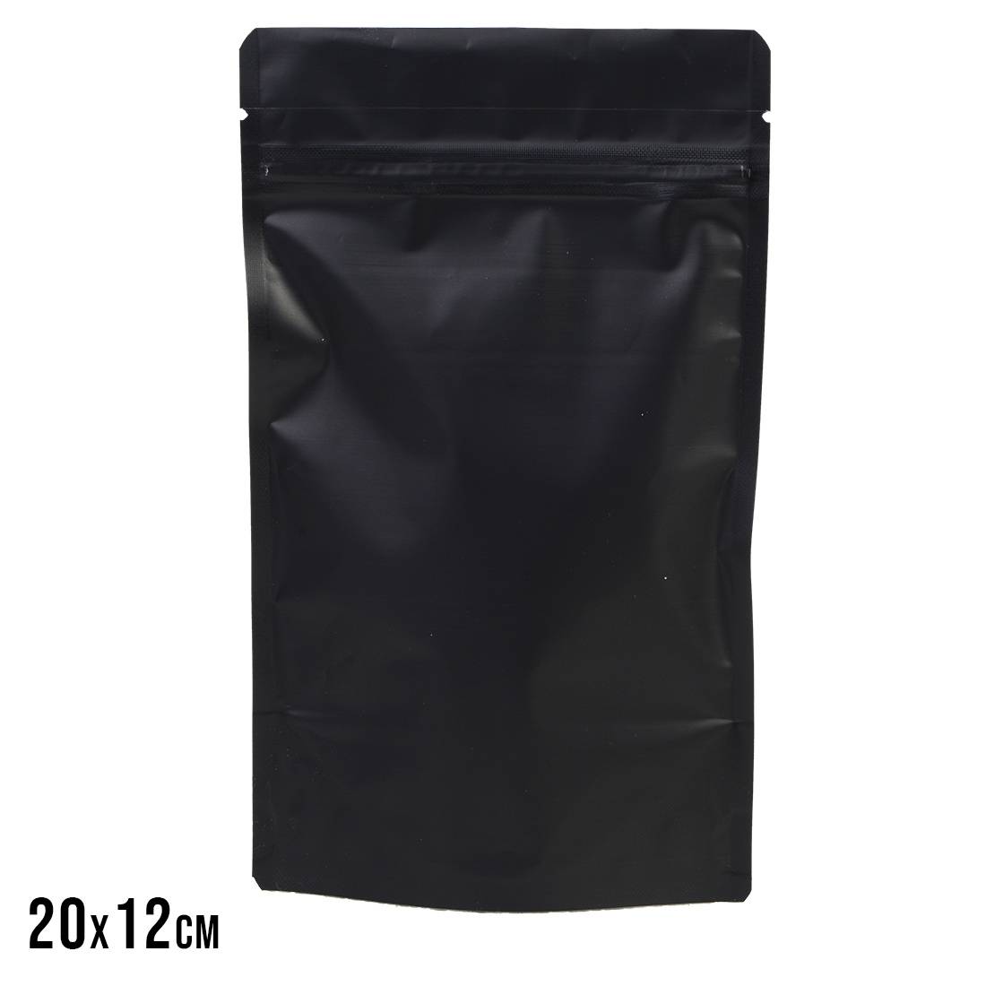 SACHET ZIP DOYPACK BLACK MATT 20 X 12 CM