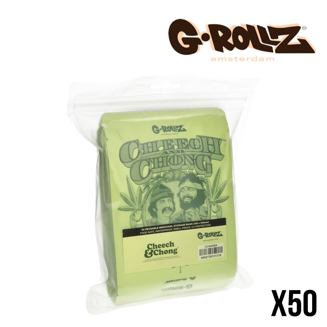 SACHET ZIP G ROLLZ CHEECH AND CHONG BADGE PAR 50