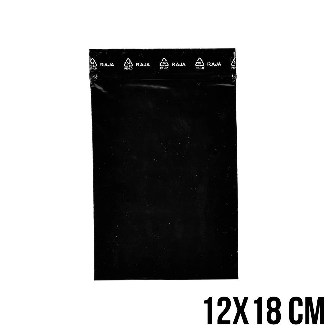 SACHET ZIP NOIR 12 X 18 CM
