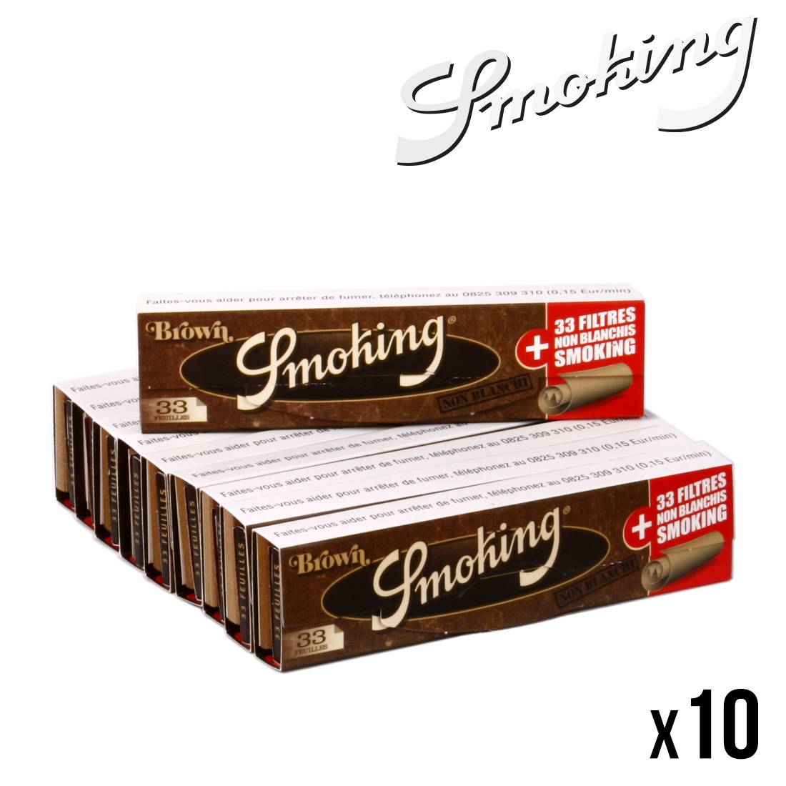 SMOKING BROWN SLIM + TIPS X10