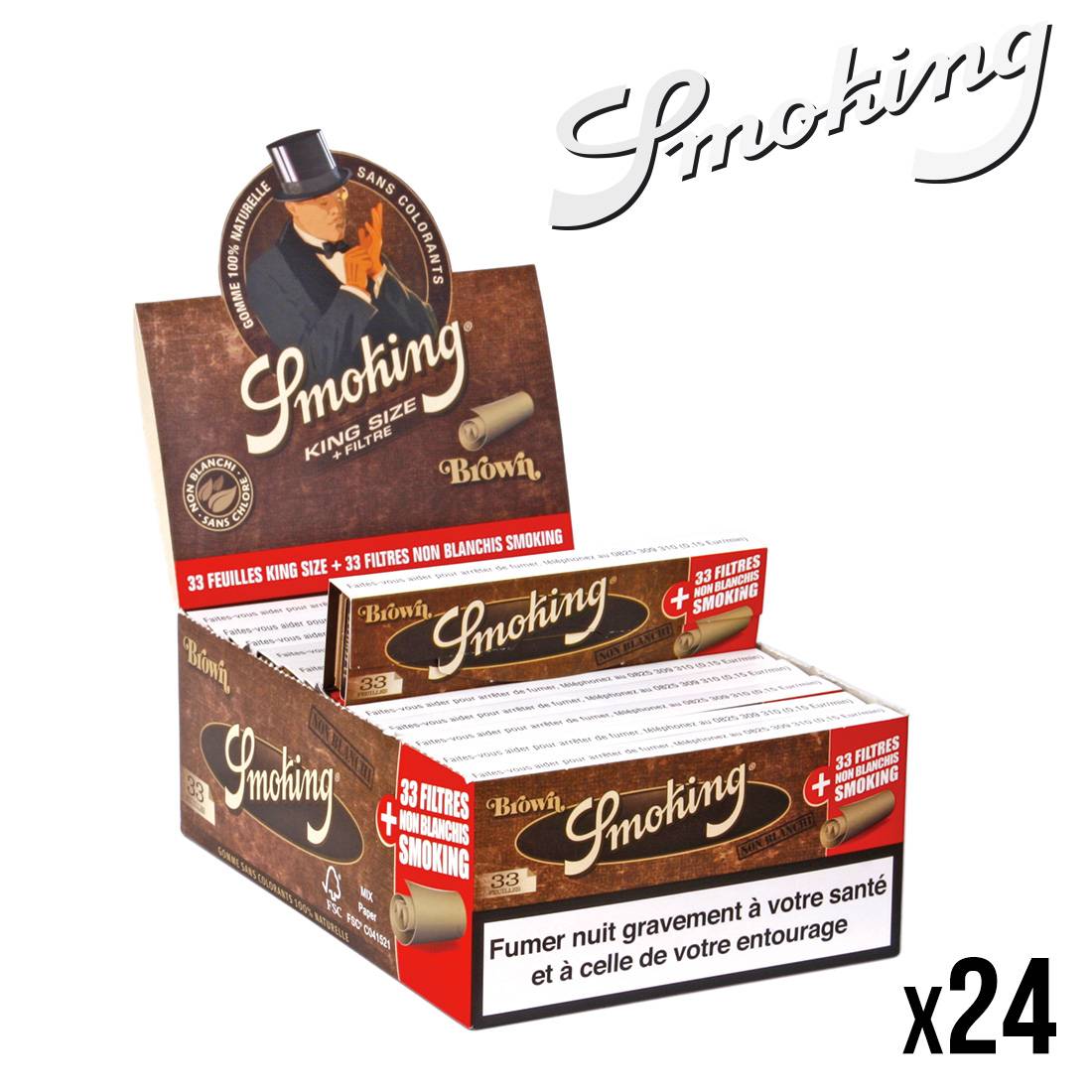 SMOKING BROWN SLIM + TIPS X24