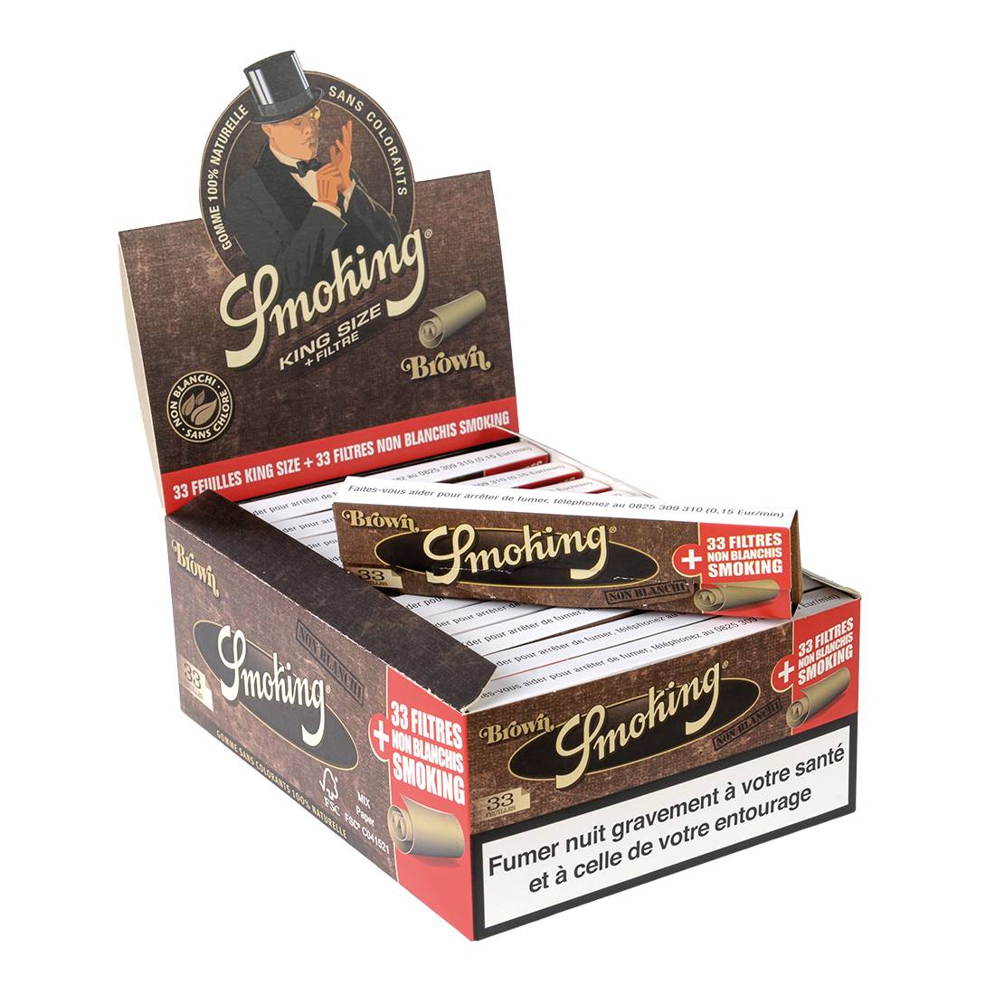 SMOKING BROWN SLIM + TIPS X24