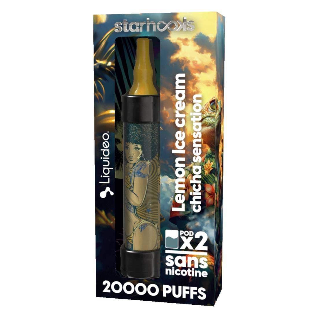 elfbar nachfüll pod läuft aus Kit Starhooks Chicha Sensation Lemon Ice Cream par Liquideo