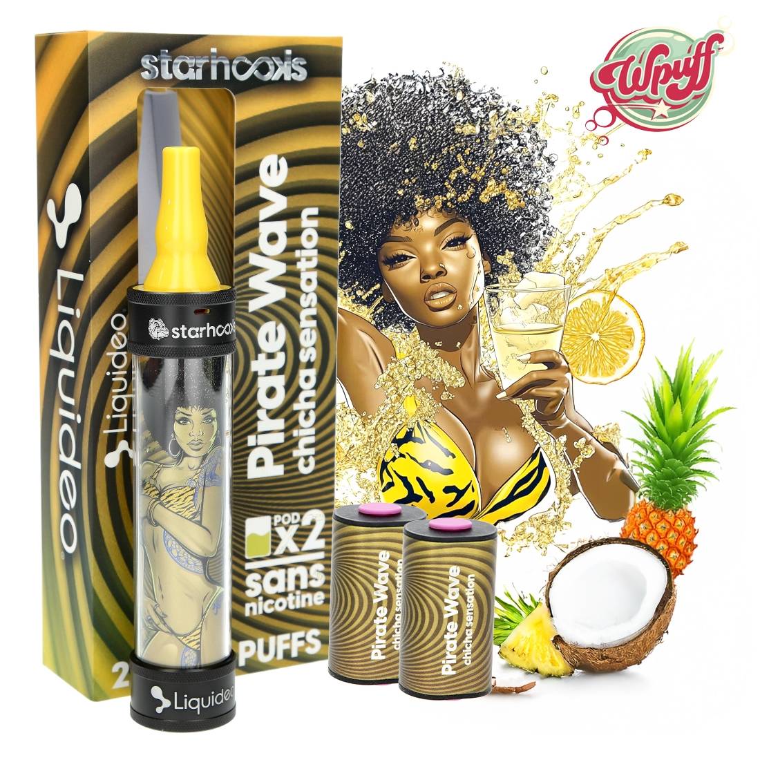 STARHOOKS CHICHA SENSATION LIQUIDEO 2 PODS PIRATE WAVE 20000 PUFFS
