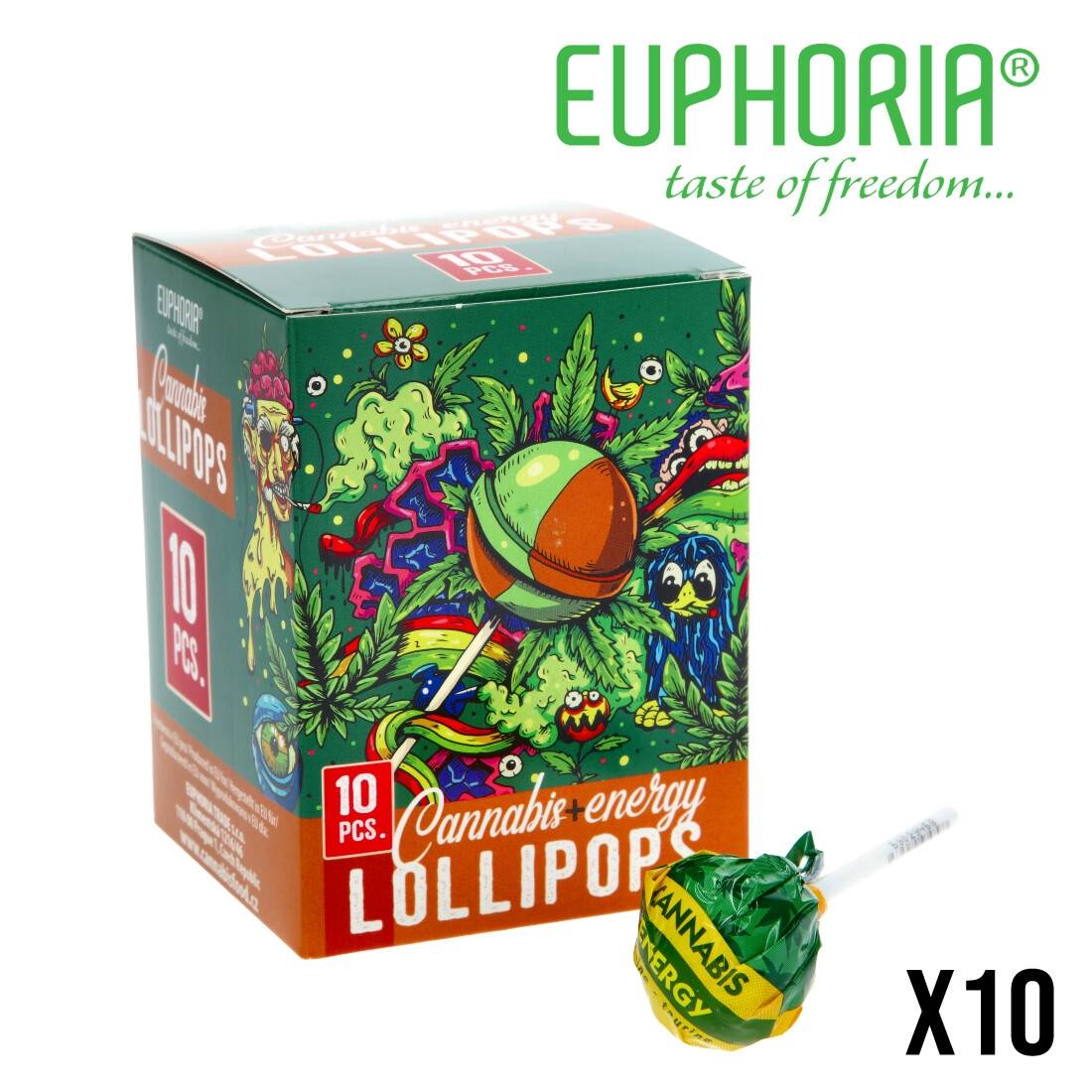 SUCETTE EUPHORIA CANNABIS LOLLIPOPS ENERGY PAR 10