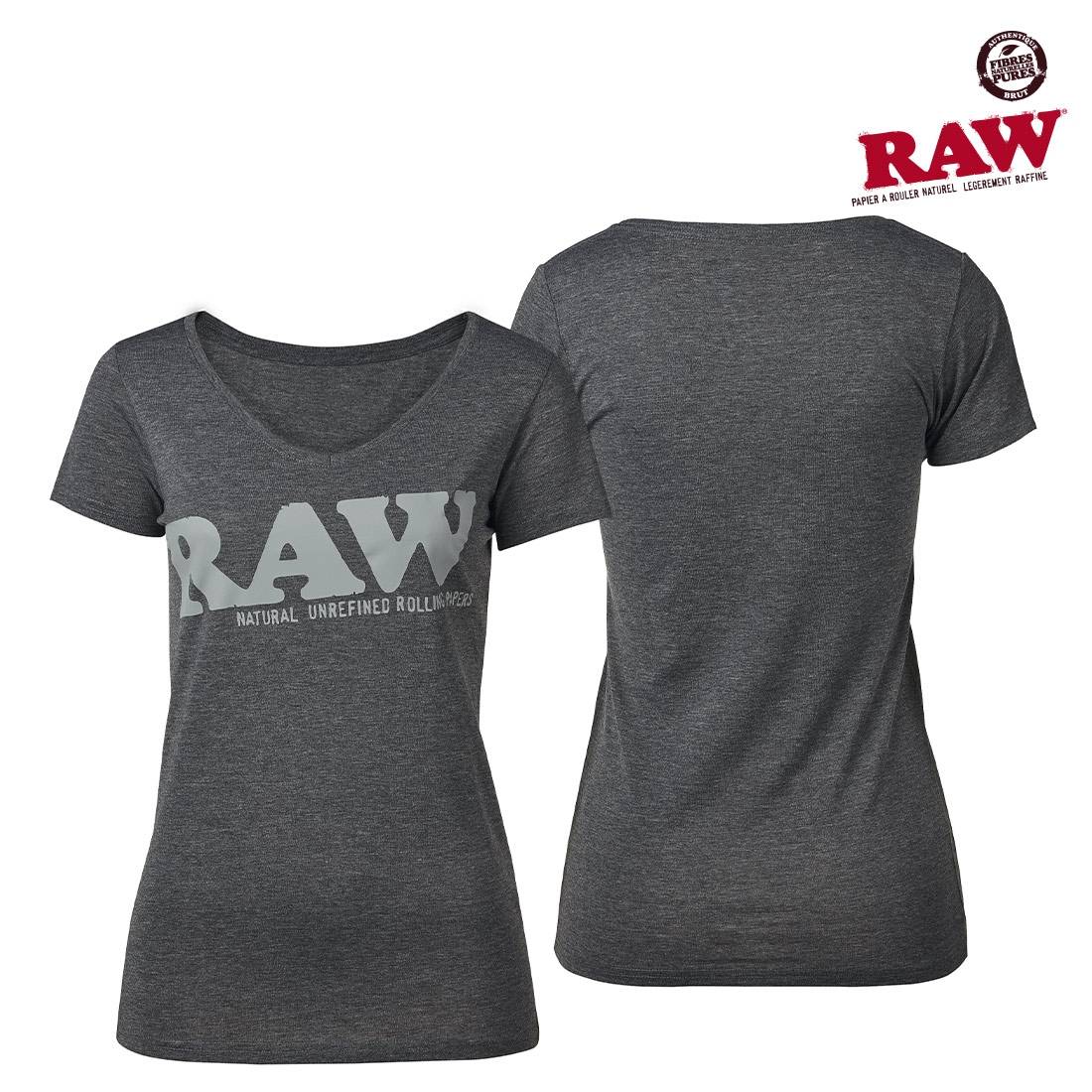 T-SHIRT RAW LOGO GIRL GREY