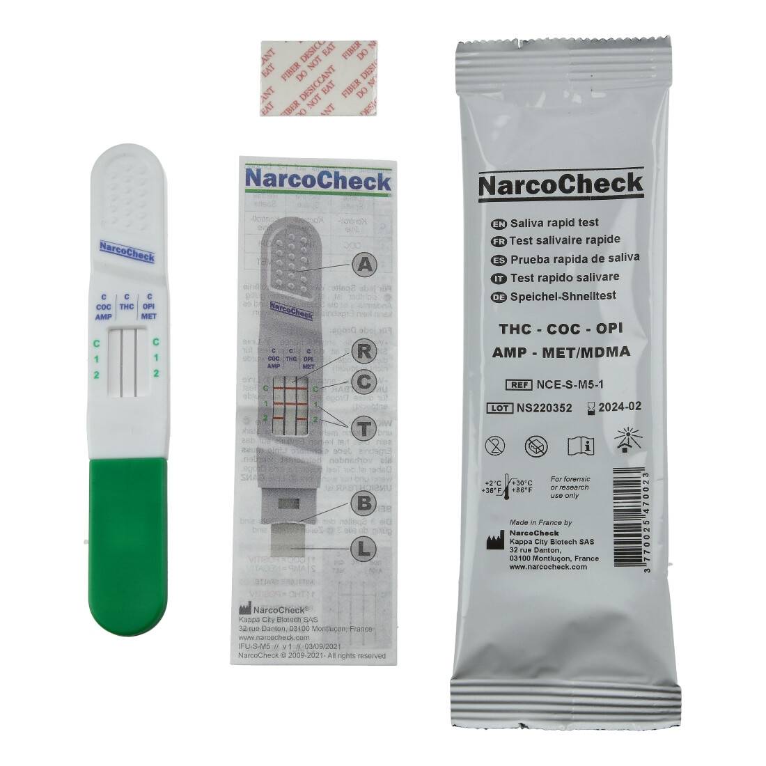 TEST SALIVAIRE NARCOCHECK 5 SUBSTANCES