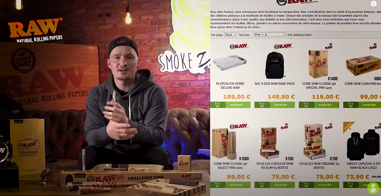 quelle est l'étendue de la gamme raw?