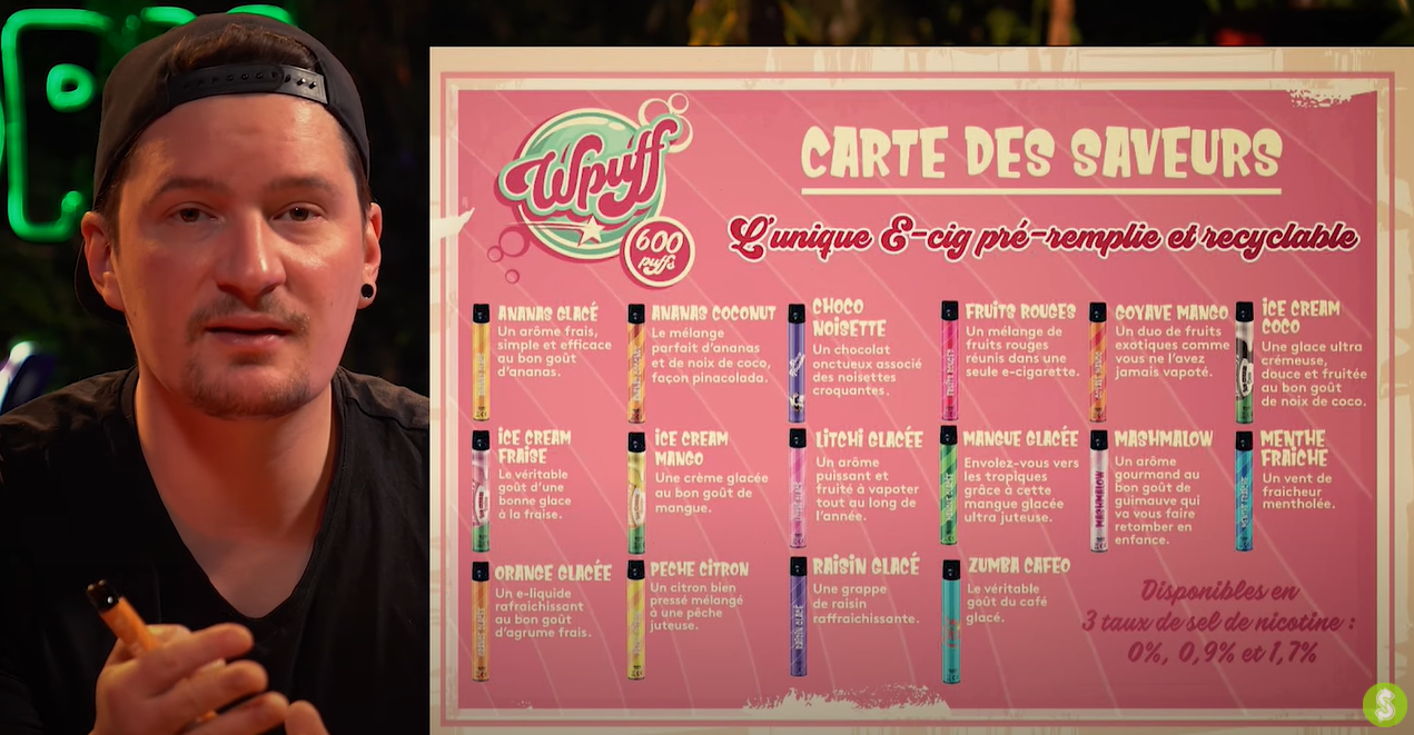 les saveurs de wpuff liquideo puff