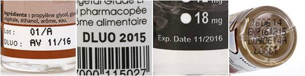 date  DLUO des E-liquides